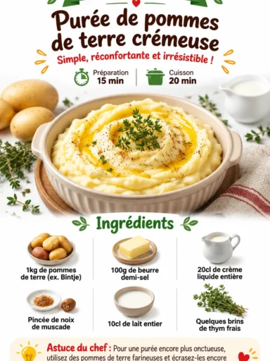 Recette de purée de pommes de terre crémeuse pour Thanksgiving