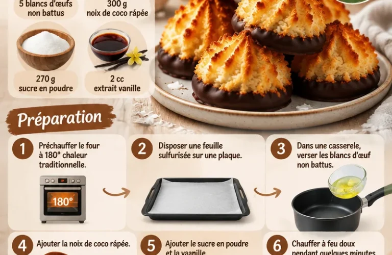 Recette de rochers coco moelleux au four, biscuits à la noix de coco.