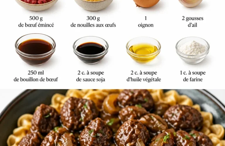 Plat de nouilles avec du boeuf savoureux et des légumes frais