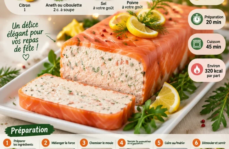 Terrine aux 2 saumons prête à servir pour les fêtes de fin d'année.