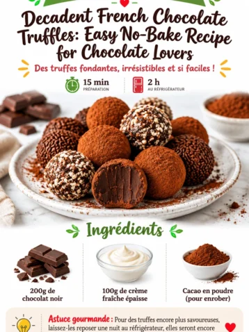 Truffes au chocolat français décadentes et faciles à préparer sans cuisson