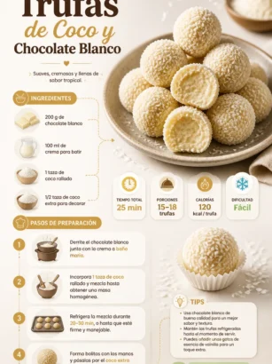 Truffes de Coco et Chocolat Blanc prêtes à déguster sur une assiette élégante