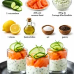 Verrines de saumon fumé au kiwi