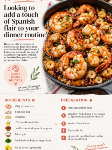 Gambas al Ajillo, délicieuses crevettes à l'ail, plat espagnol savoureux.