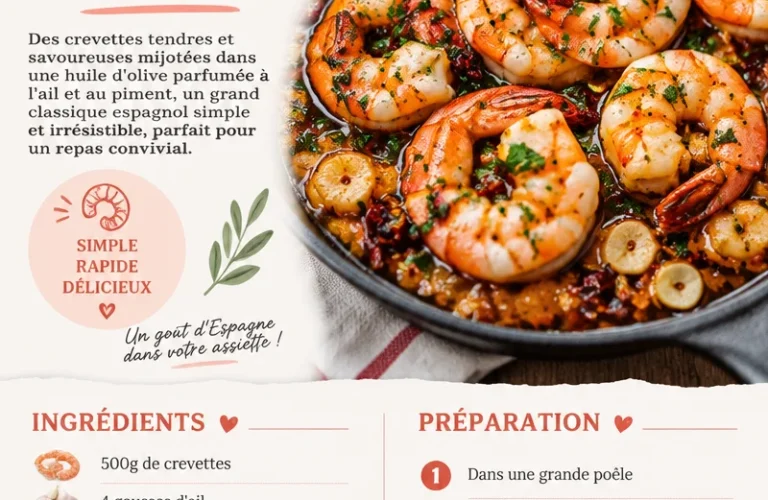 Gambas al Ajillo, délicieuses crevettes à l'ail, plat espagnol savoureux.