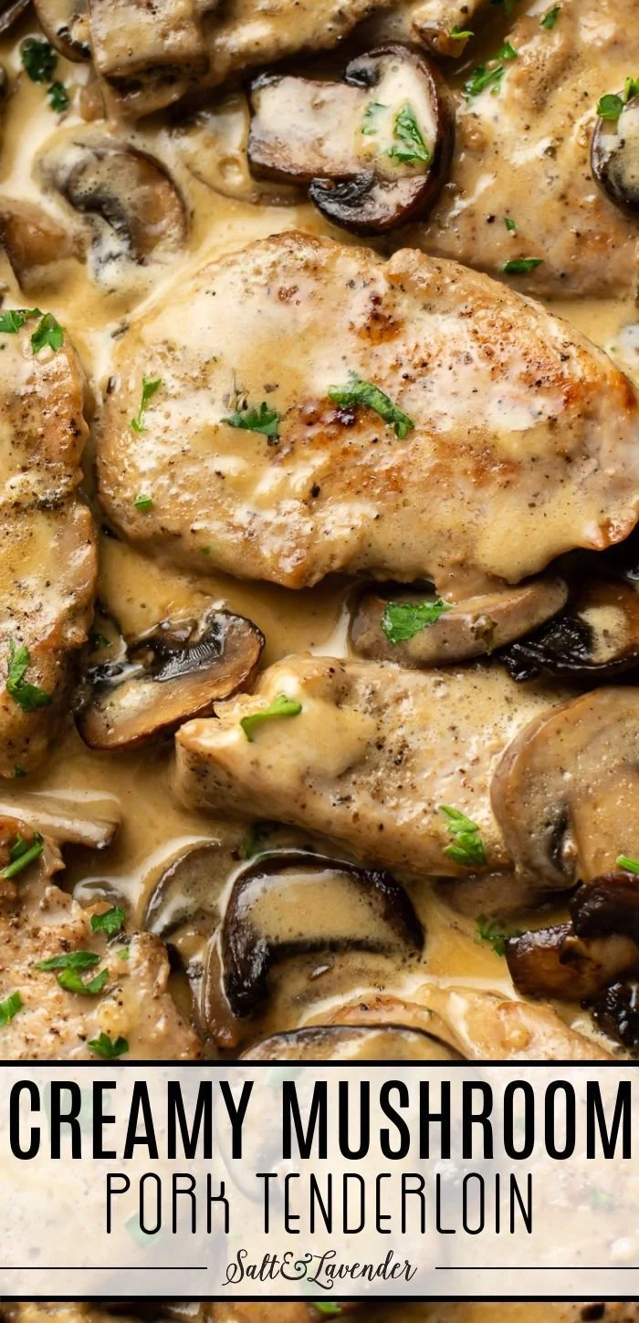 Filet mignon de porc aux champignons crémeux