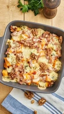 Gratin de butternut, lardons &agrave; la Fourme d&rsquo;Ambert