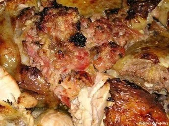 Pintade farcie à la landaise, jambon de Bayonne et Armagnac