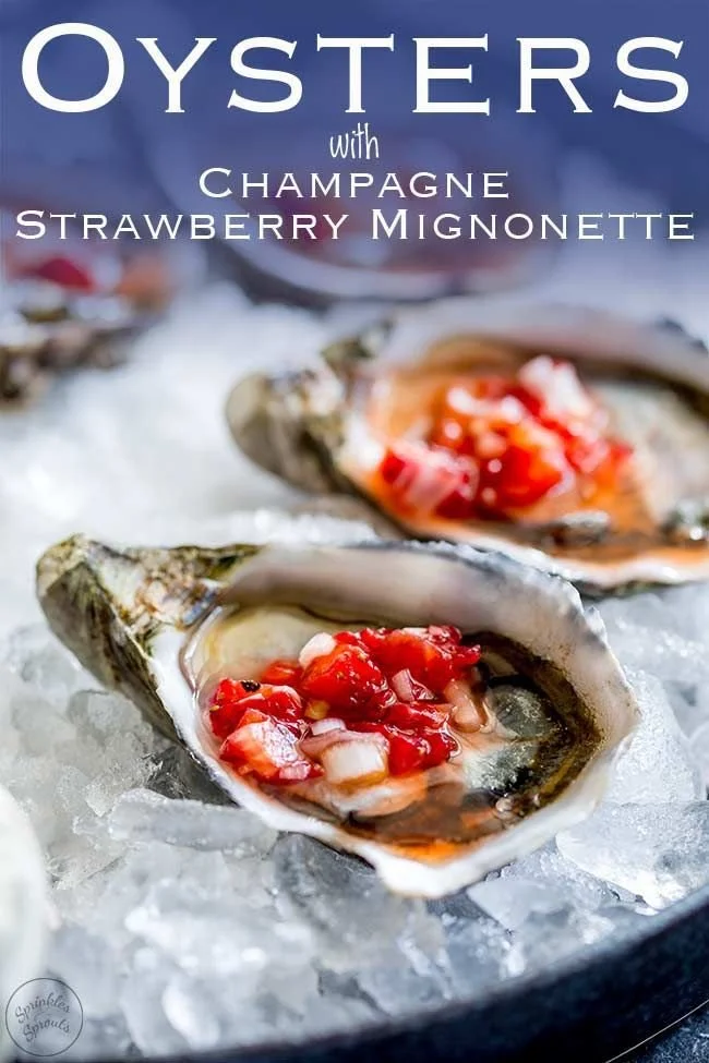 Recette d'huîtres avec mignonnette de champagne aux fraises | Huîtres avec caviar et crème, Huîtres avec mignonnette de champagne, Huîtres fraîches avec sauce mignonnette.
