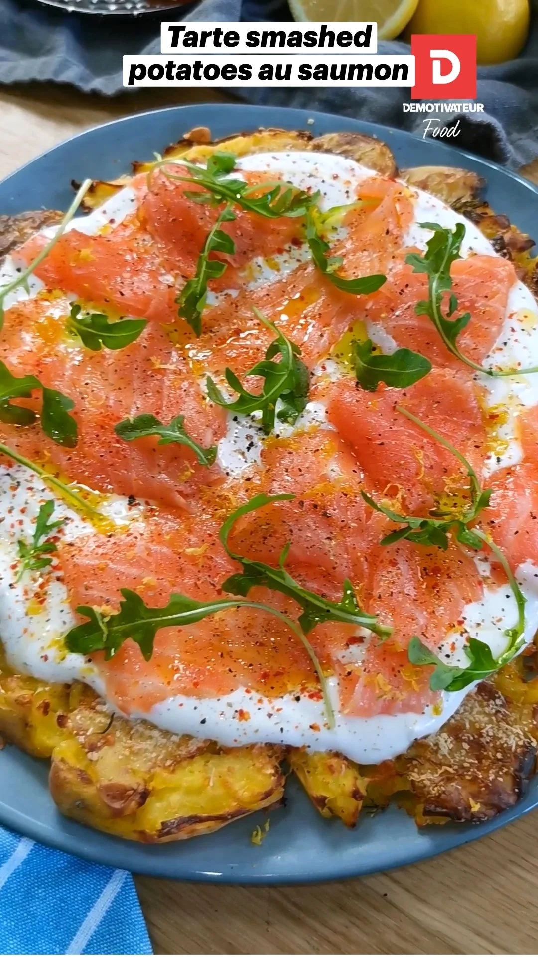 Tarte de pommes de terre écrasées au saumon