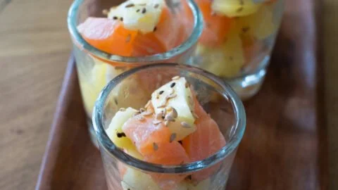Verrines de saumon fumé au kiwi